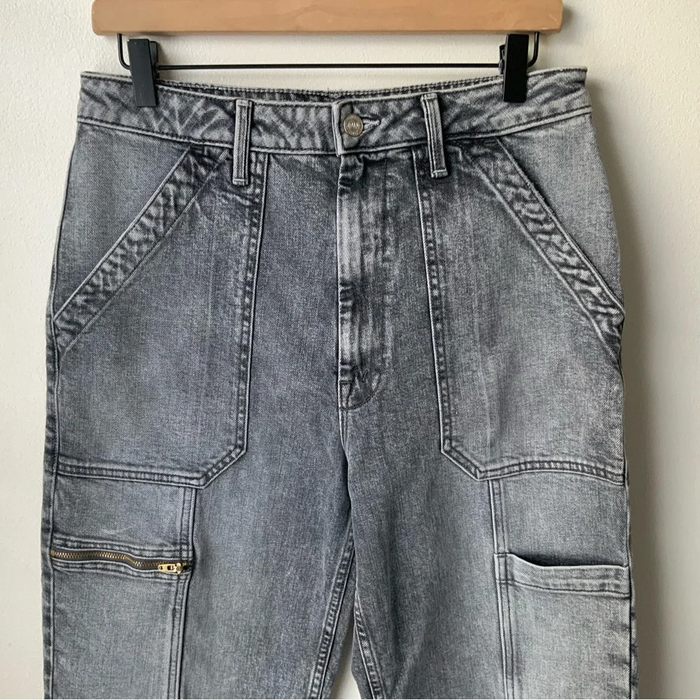 MOTHER SUPERIOR Jeans Private Patch Pocket Ankle Shadow Dancing Gray Size 28